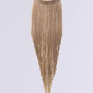 Elegant Gold Fringe Necklace
